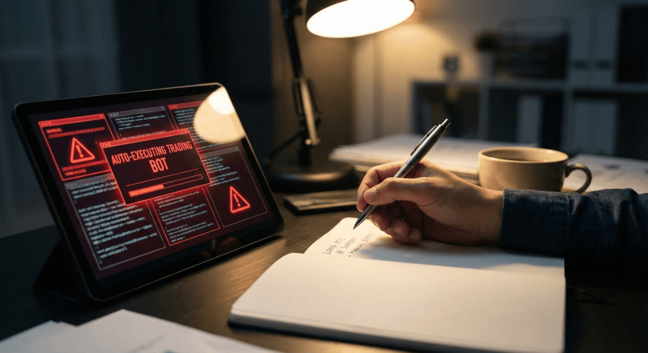 Solana logo with abstract automation motif